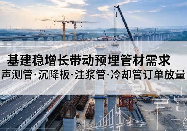 莱州基建稳增长带动预埋监测管材需求，声测管、沉降板、注浆管订单持续放量